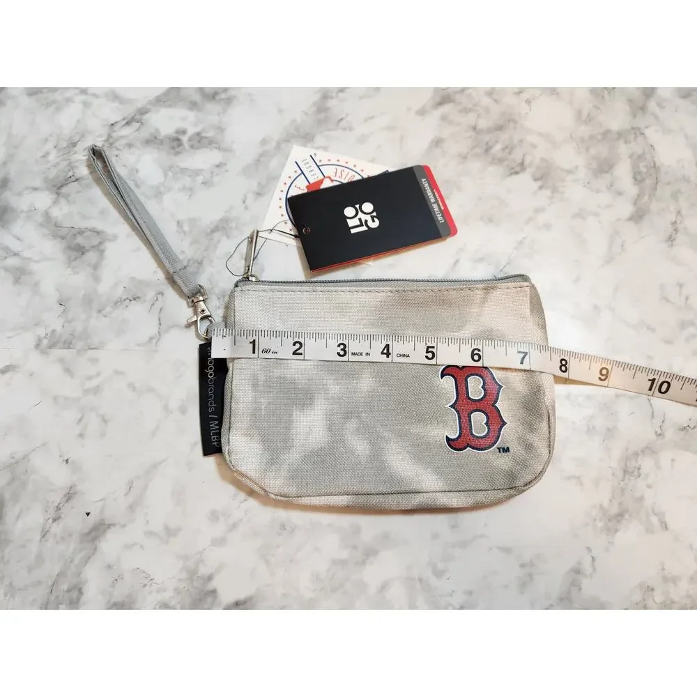 MLB Boston Red Sox‎ Women's Gray Tie Dye Zip Mini Wallet Wristlet NWT